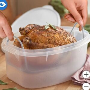 Tupperware XL Food Storage Container with Tray and Lid NIB